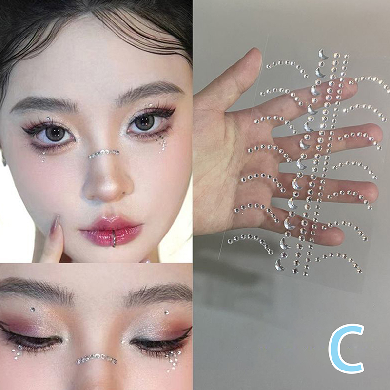 Body Jewels - 新しいDIY自己粘着ダイヤモンドフェイスアイボディステッカー、一時的なジュエルデカール、フェスティバルネイルビューティーパーティーデコレーション用