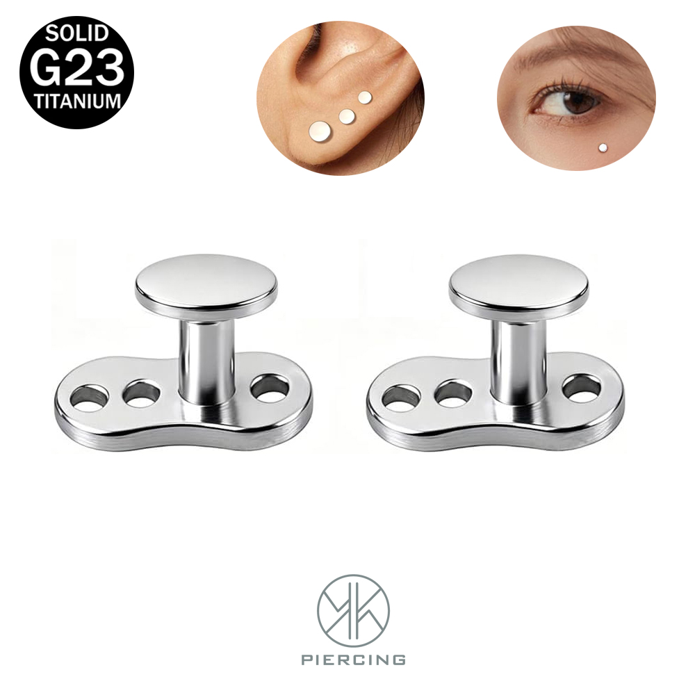 Body Jewelry Dermal - 14GラウンドディスクダーマルアンカートップスとベースG23チタン製インターナルネジ式マイクロダーマル表面スキンピアススタッドボディジュエリー