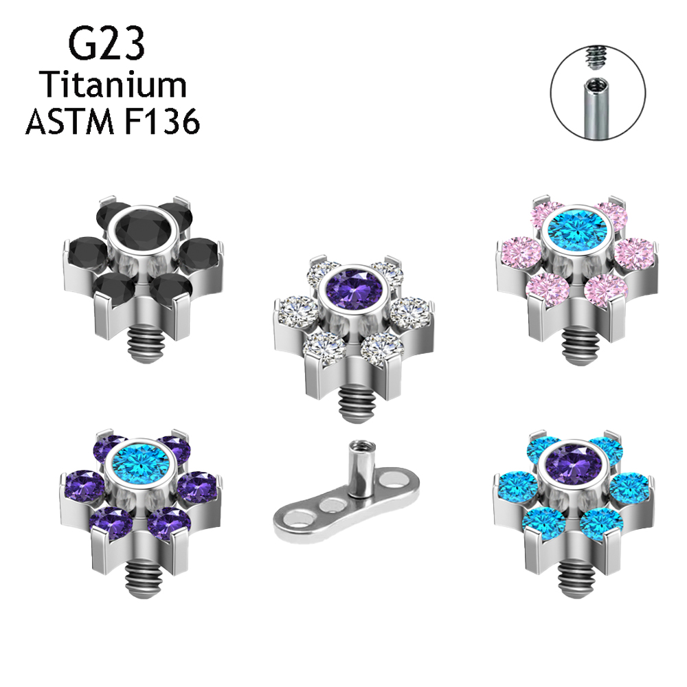 Body Jewelry Dermal - G23チタン製皮下ピアス、肌に隠せるダイバーピアス、CZマイクロ皮下ピアス、アンカーピアス、ボディジュエリー