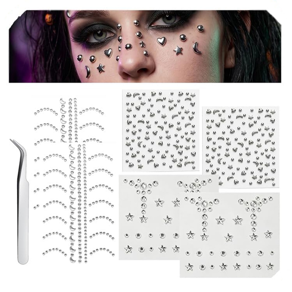 偽穿孔ボール貼り鼻釘偽眉毛唇カフメデューサリップ釘粘着星面宝 - Body Jewelry Eyebrow のレビューと価格