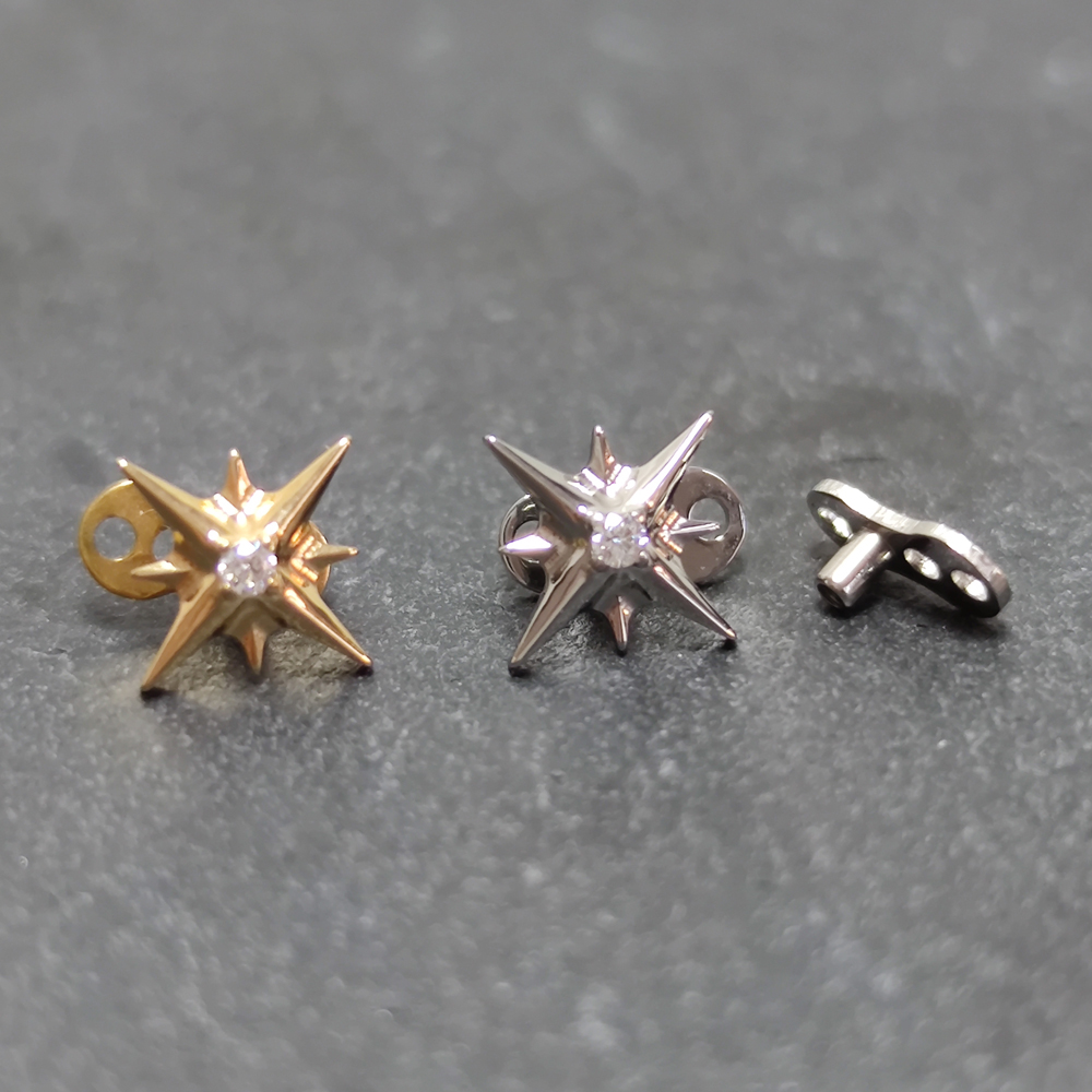 G23 チタンジルコンマイクロダーマルアンカーピアス小さなダ - Body Jewelry Dermal のレビューと価格