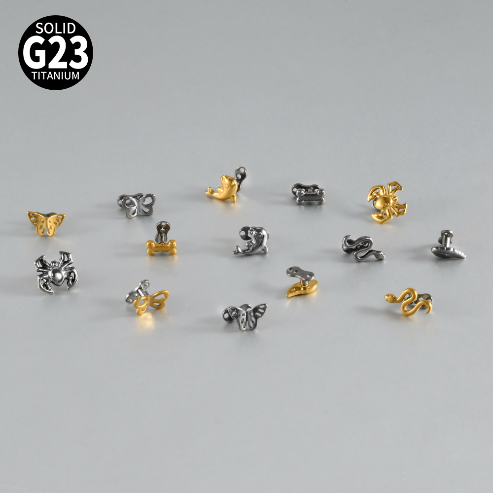 14-1PCS G23純チタン製バタフライ・スネーク・ハート - Body Jewelry Dermal のレビューと価格