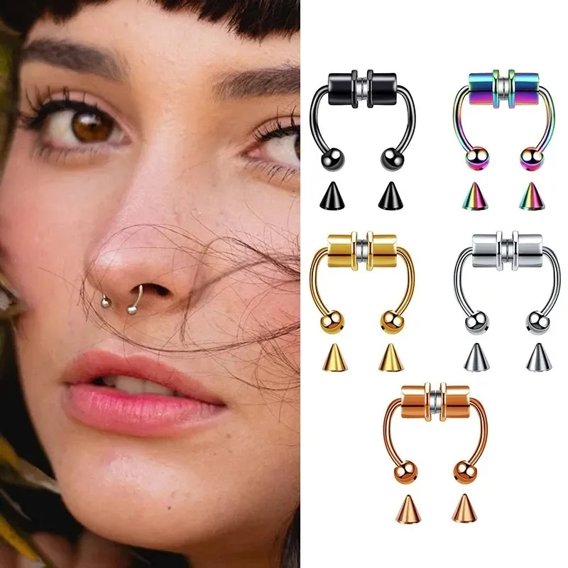 1/2/3 個の偽磁気鼻リング、フェイクピアス鼻リング、非ピ - Body Jewelry Nose のレビューと価格