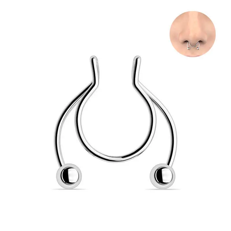 U 字型偽鼻リングヒップフープセプタムロックステンレス鋼クリ - Body Jewelry Nose のレビューと価格