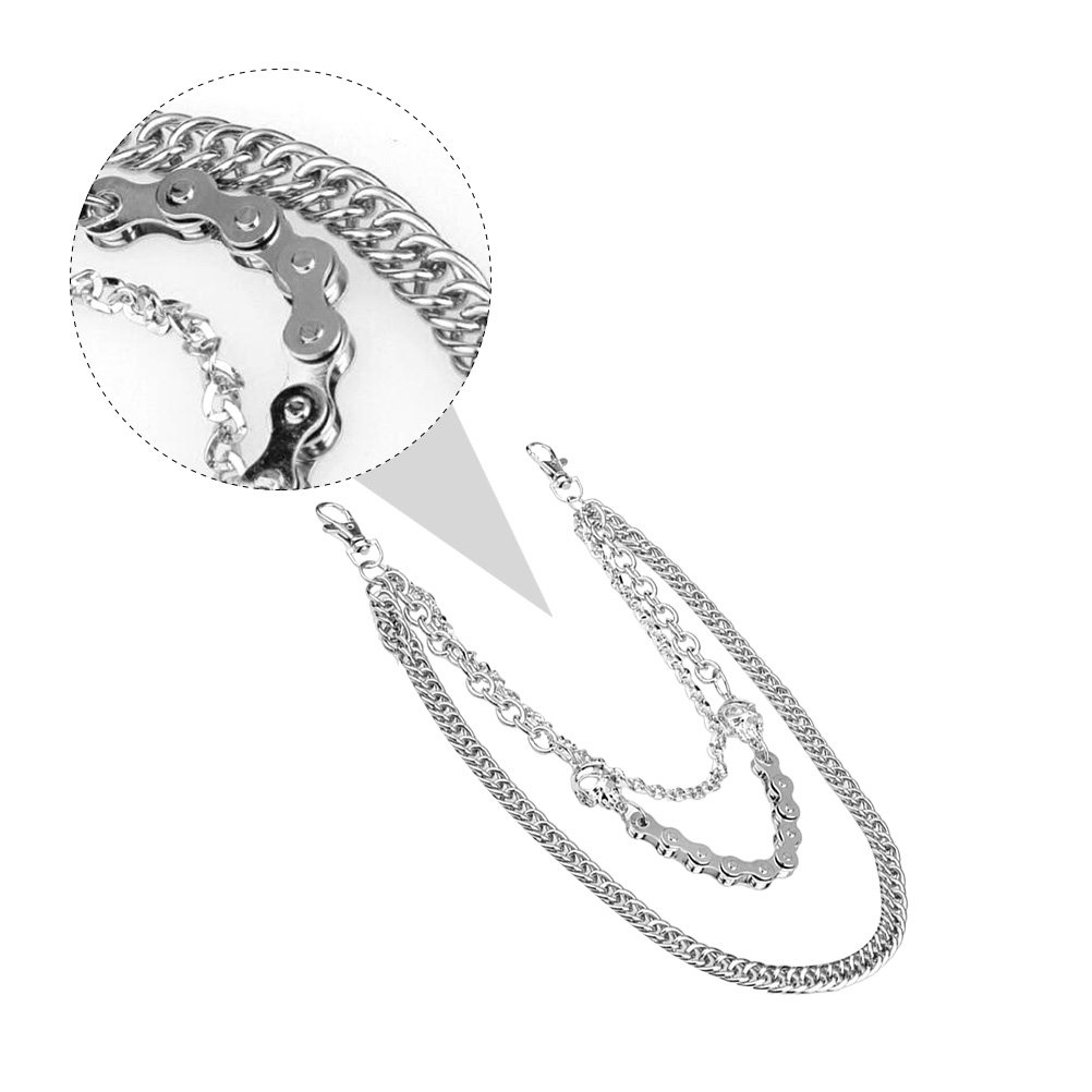1個入り、シルバーの金属製スカルチェーン。メンズ用、パンツや - Body Jewelry Men のレビューと価格
