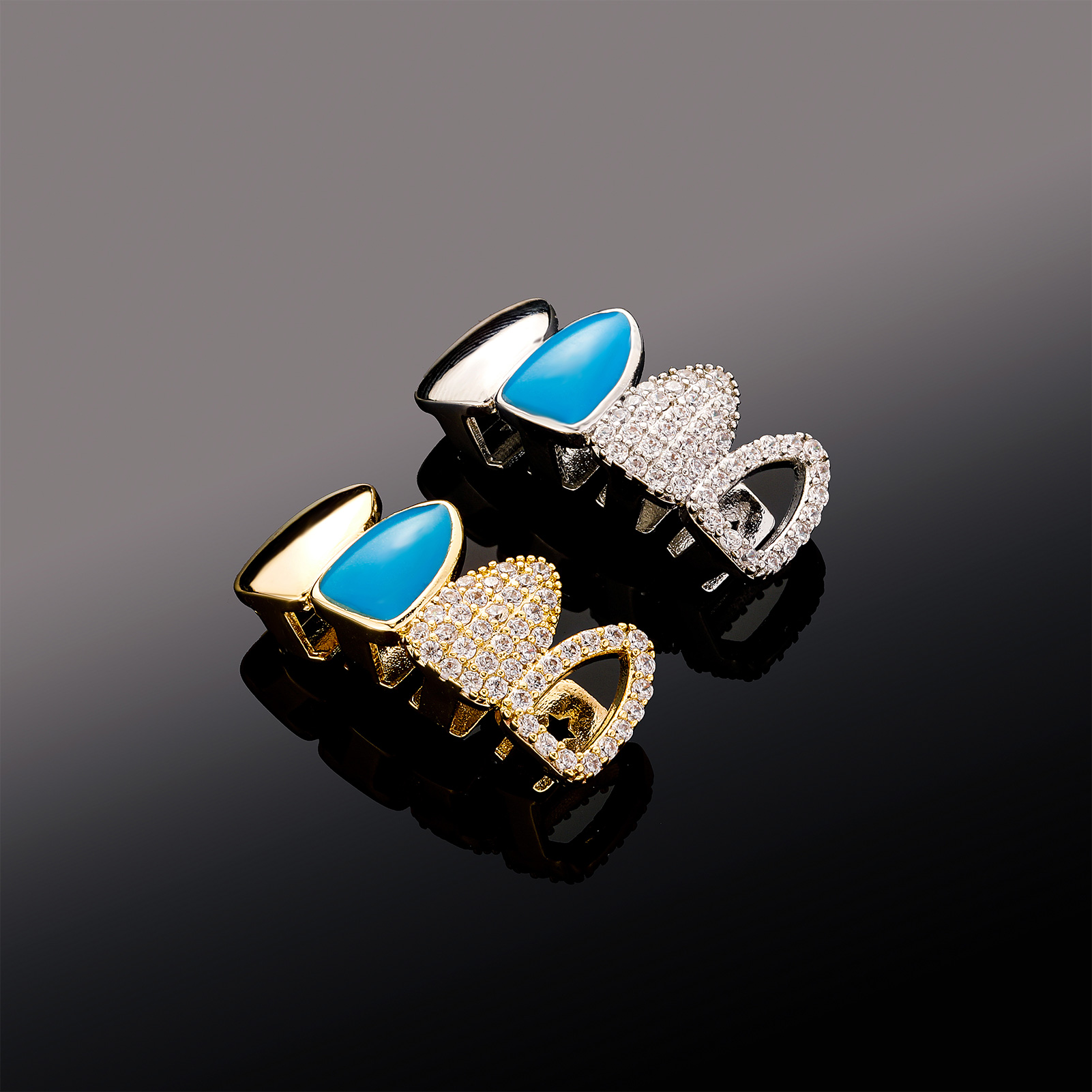 Topgrillz-青いドリップオイル中空ジルコニア歯グリル - Body Jewelry Men のレビューと価格