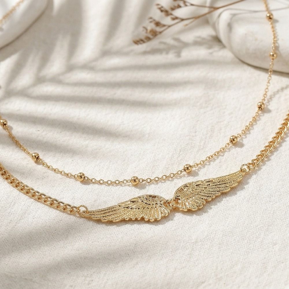 ギフト エレガントな二重層ウィングボディチェーン メタルチャ - Body Chain Jewelry のレビューと価格