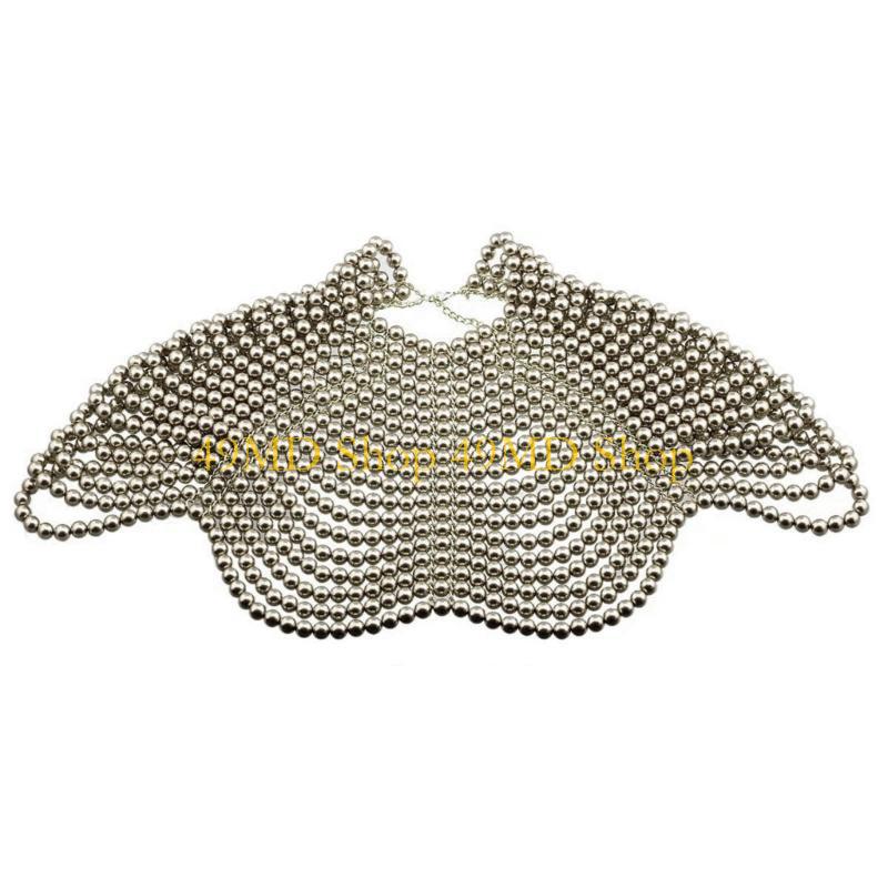 49MD エレガントな女性ショール多層ビーズチェストチェーン - Body Chain Jewelry のレビューと価格