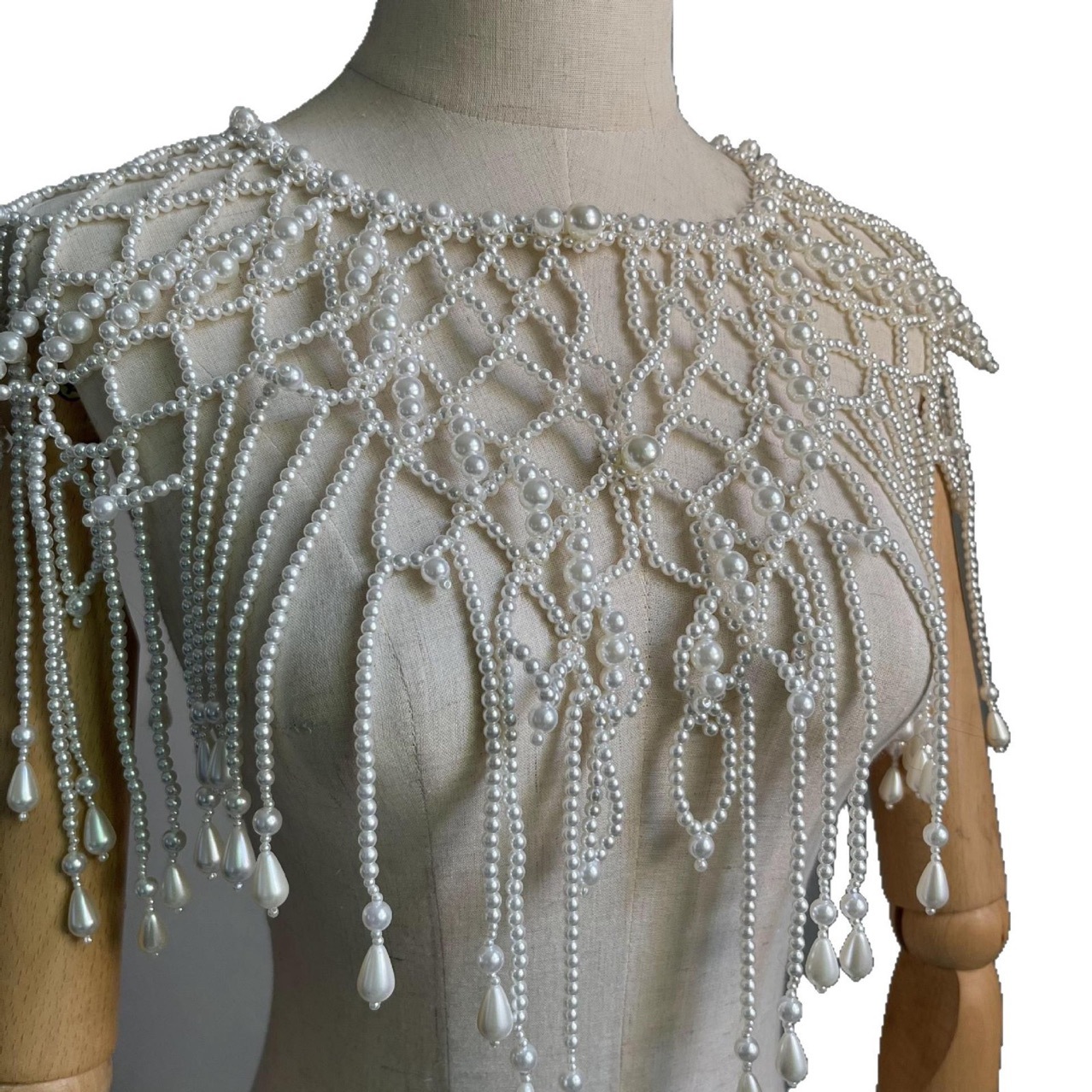 手作りパールレイヤードボディチェーン、フリンジタッセル付きビ - Body Jewelry In Bulk のレビューと価格