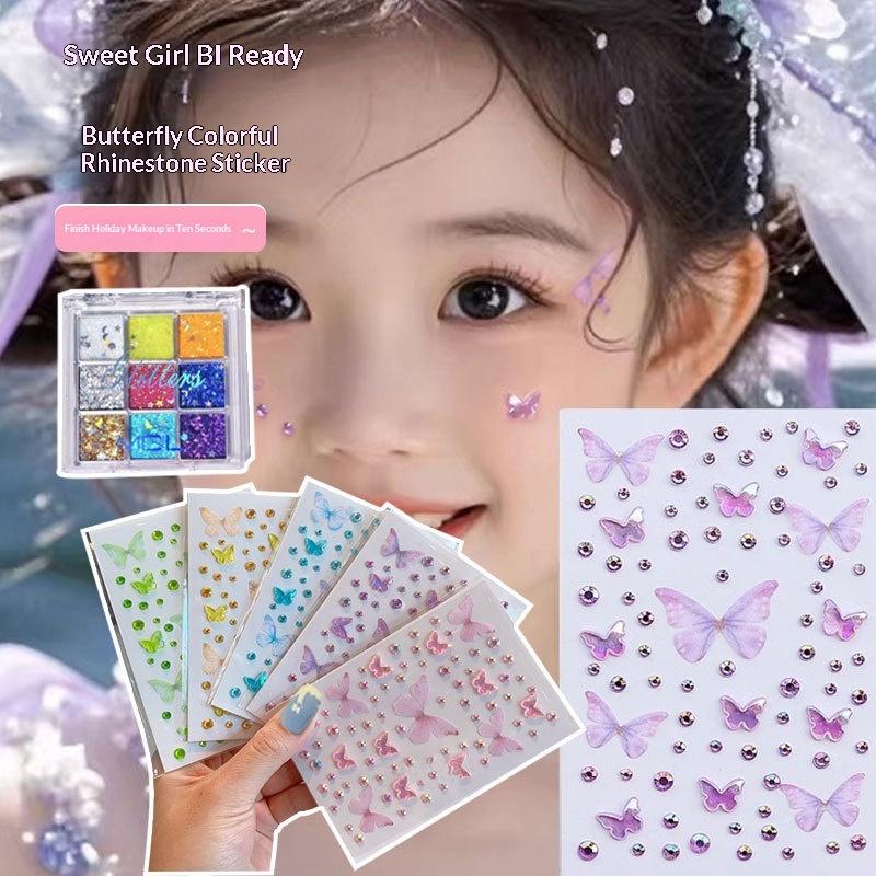 フェイスペインティングステッカー子供用女の子ステッカーグリッ - Body Jewelry Eyebrow のレビューと価格