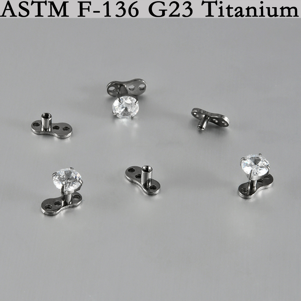 5/1個入り G23チタン製 表面ピアス ダブルスレッド デ - Body Jewelry Dermal のレビューと価格