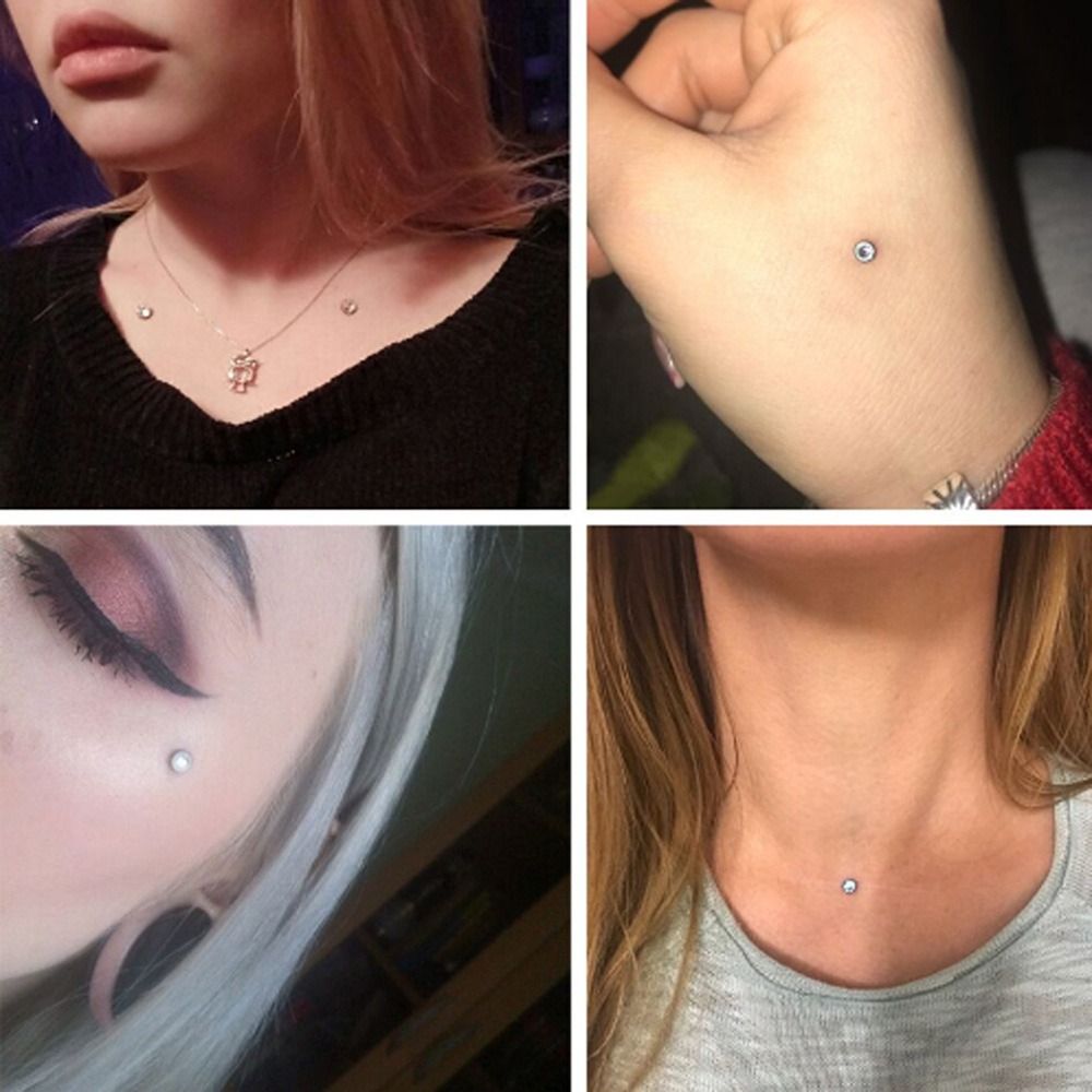 マイクロステンレス鋼ボディピアスツールアクリル鼻スタッドダー - Body Jewelry Dermal のレビューと価格