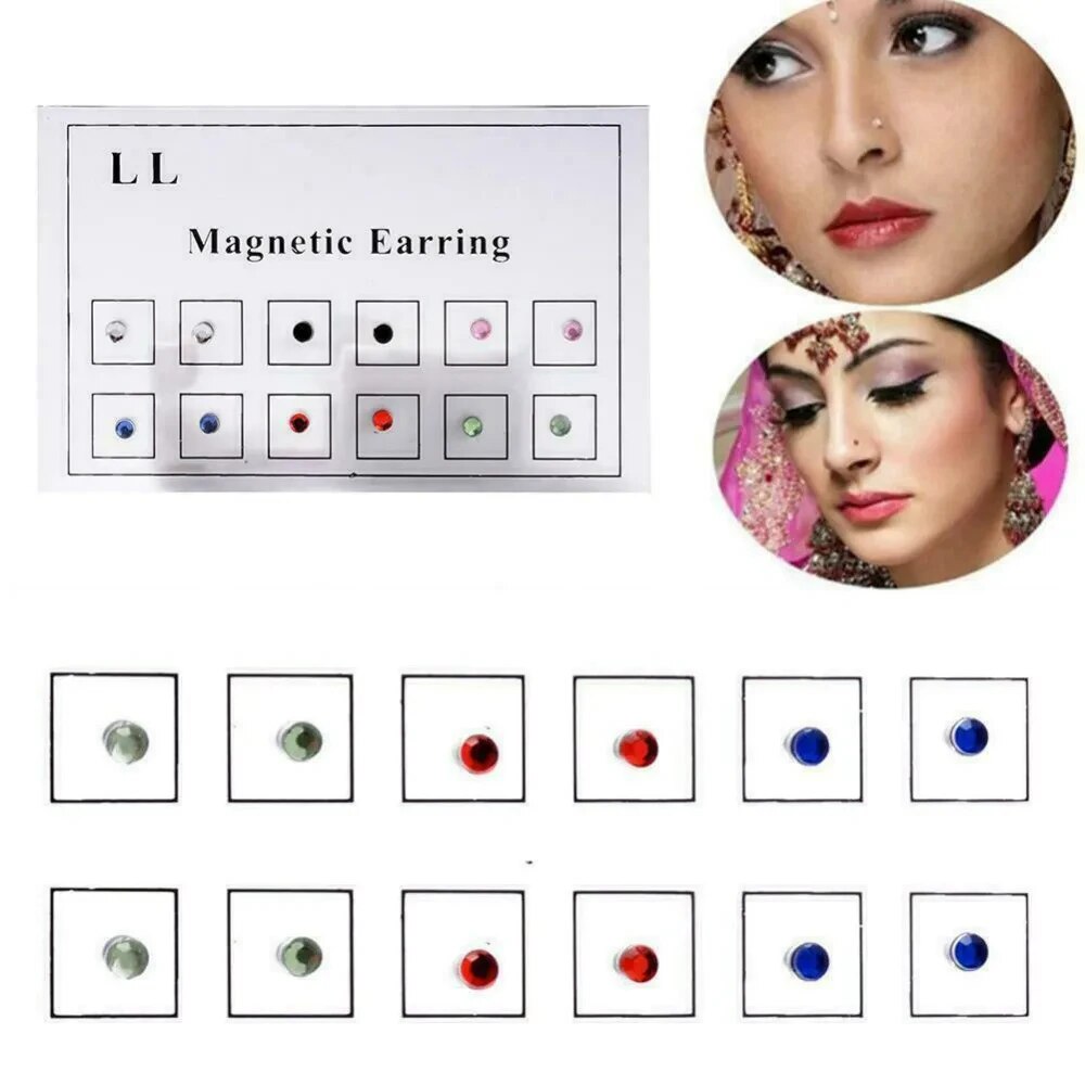 ドリルされていない磁気イヤリング,偽のイヤスタッド,耳珠,ア - Body Jewelry Nose のレビューと価格