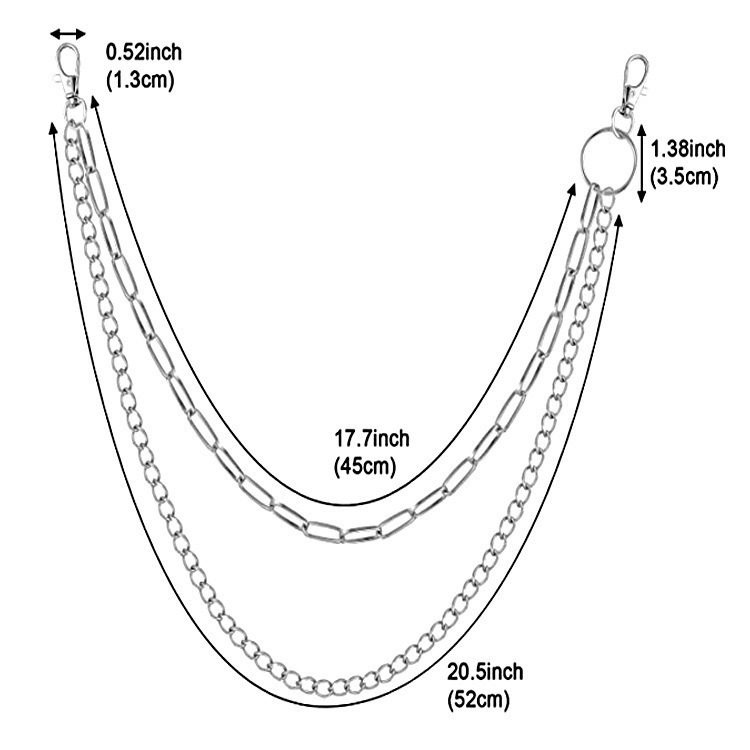 ダブルチェーンメタルサークルパンツチェーンヴィンテージパンク - Body Jewelry Men のレビューと価格