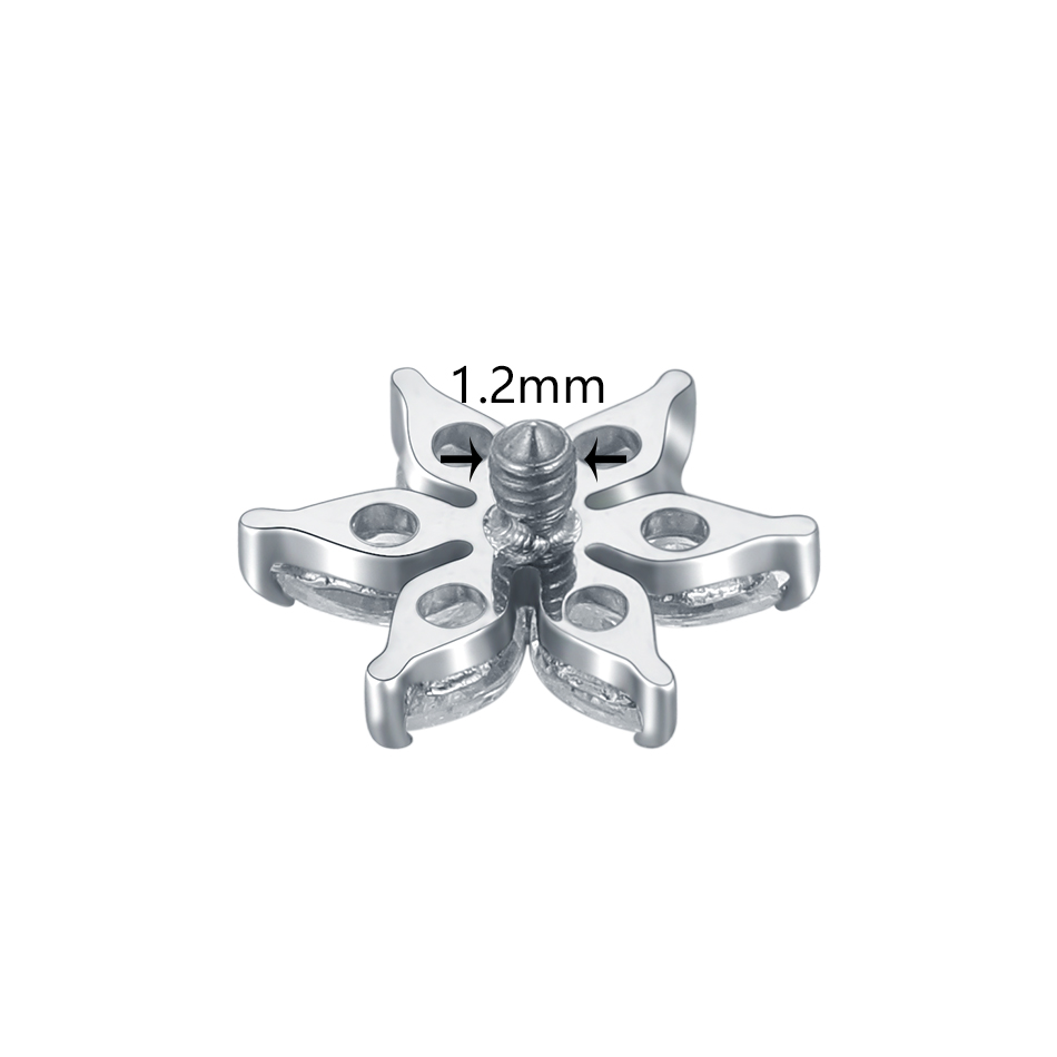 1/5 個チタンクリスタルフラワーダーマルアンカートップエン - Body Jewelry Dermal のレビューと価格