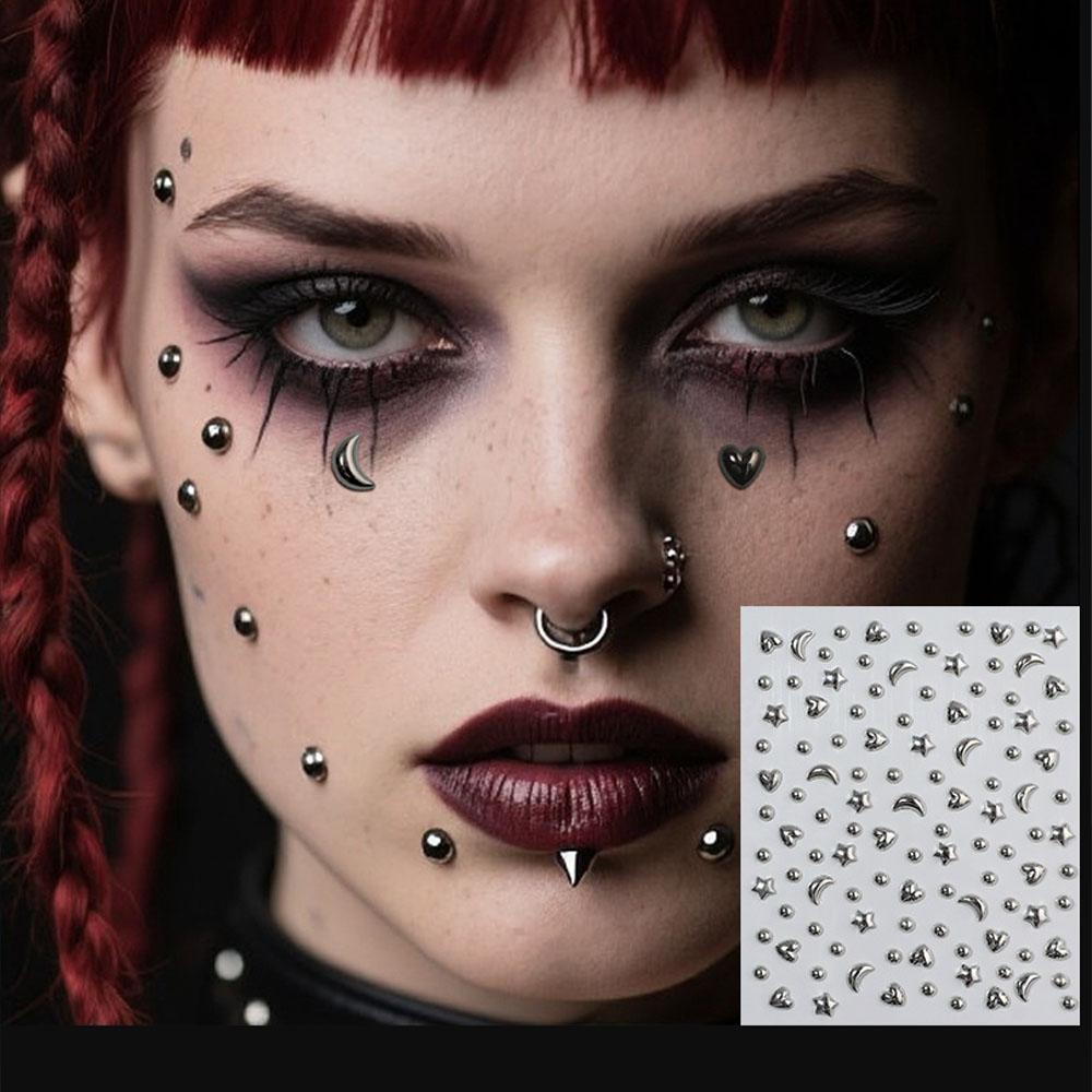 1シートアクリルラインストーンステッカー、フェイクリップスタ - Body Jewelry Eyebrow のレビューと価格