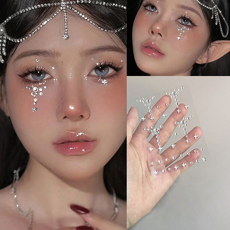 新しいDIY自己粘着ダイヤモンドフェイスアイボディステッカー - Body Jewels のレビューと価格