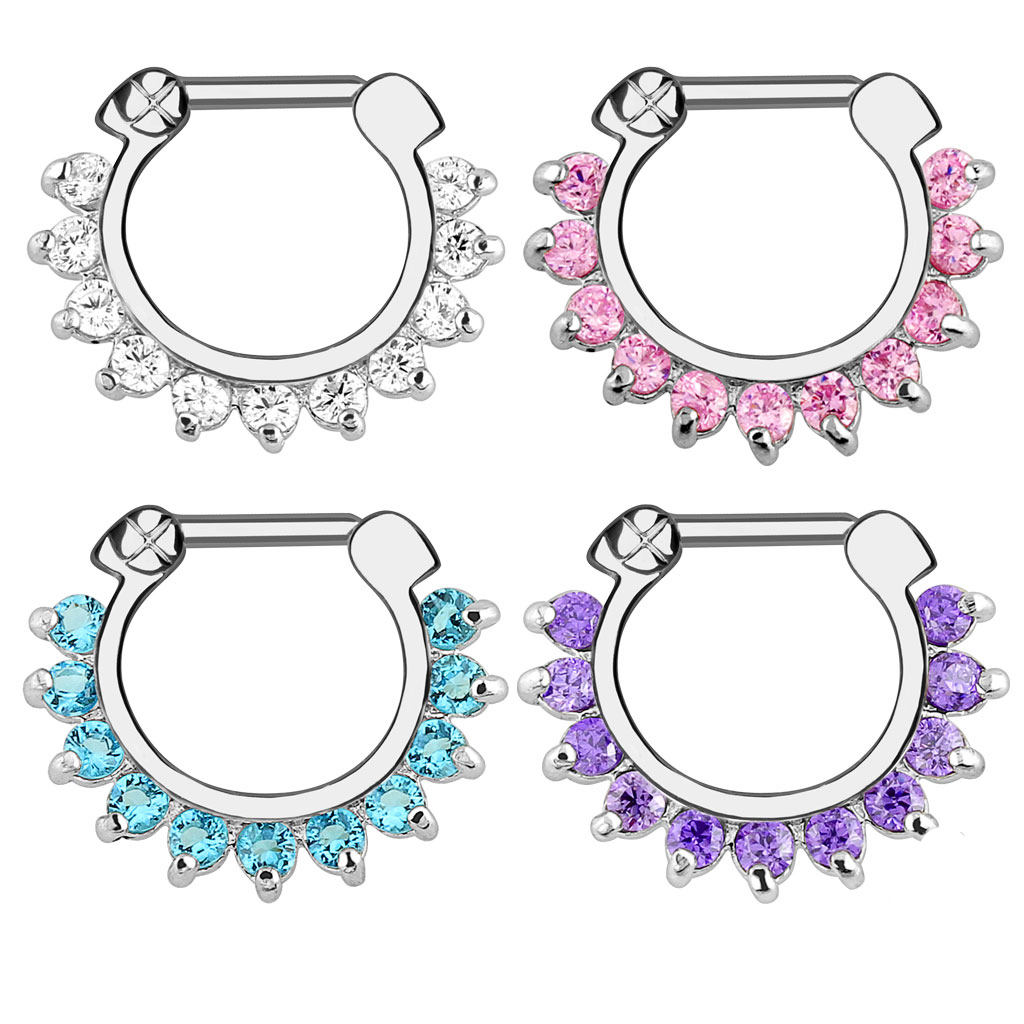 1個入りフープクリップオンノーズセプタムリング、男女兼用、ス - Body Jewelry Nose のレビューと価格