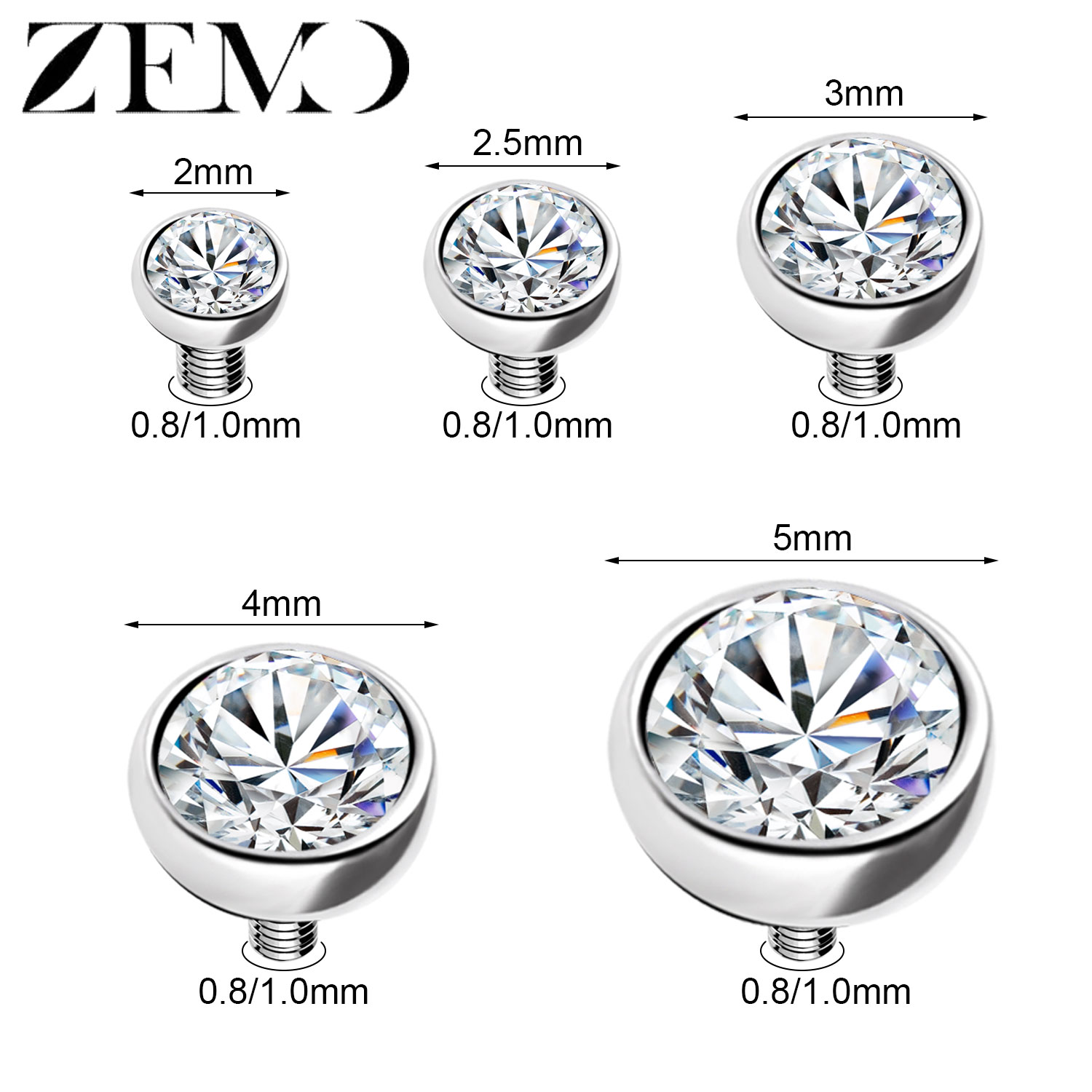 ZEMO 1-2個/ロット ステンレス鋼 ダーマルアンカー  - Body Jewelry Dermal のレビューと価格