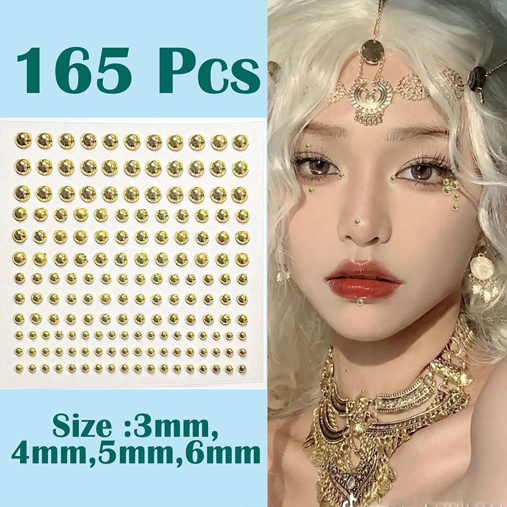 再利用可能なノンピアスリップネイルステッカーラインストーン5 - Body Jewelry Eyebrow のレビューと価格