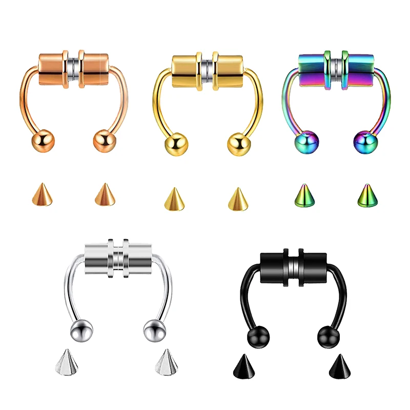 偽ピアス鼻リングフープセプタム非ピアスノーズクリップロック  - Body Jewelry Nose のレビューと価格
