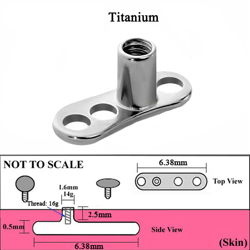 1ピースg23-女性用チタンダーマアンカーダイバー,皮膚に隠 - Body Jewelry Dermal のレビューと価格