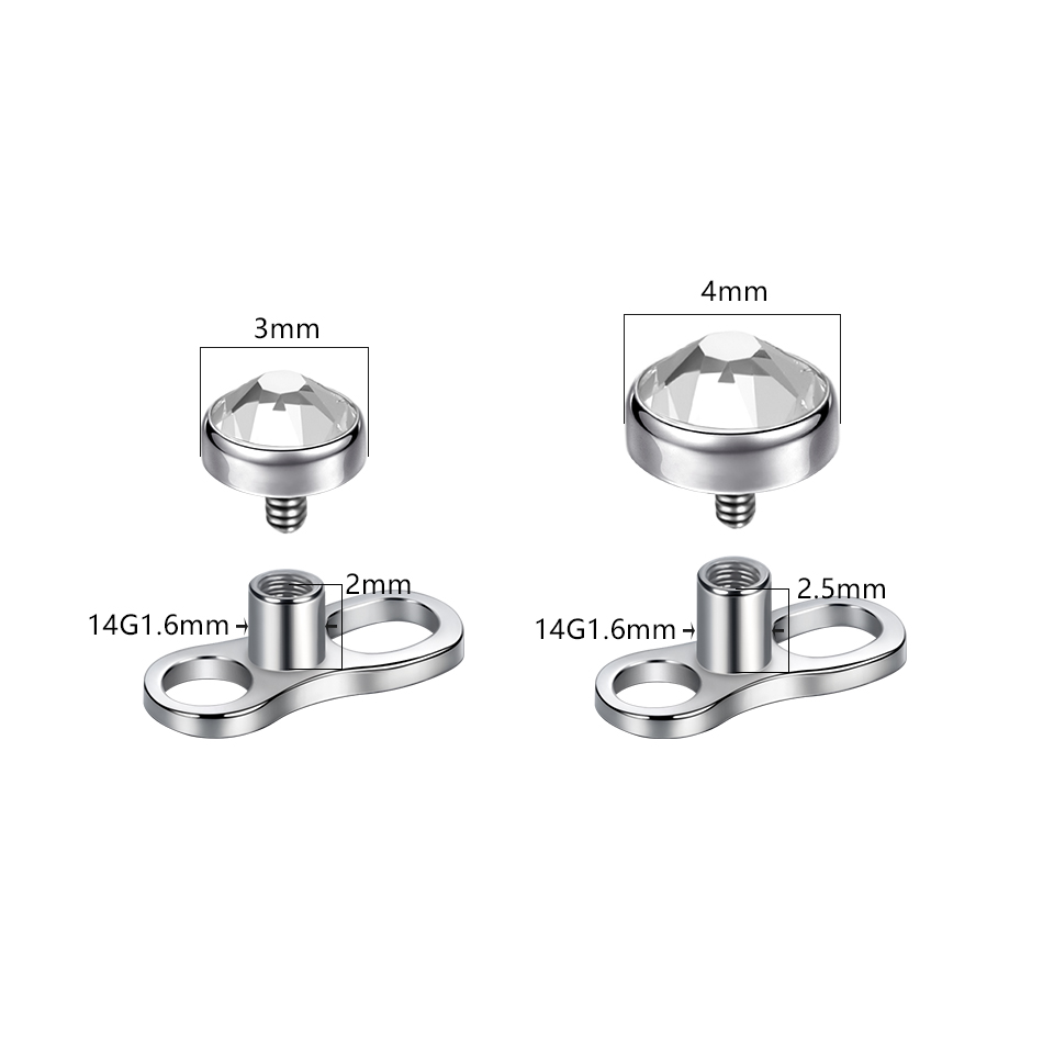 1個/5個入り チタン製マイクロダーマルピアスセット ダーマ - Body Jewelry Dermal のレビューと価格