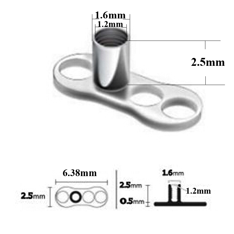 20 個 G23 ソリッドチタン & サージカルスチールダー - Body Jewelry Dermal のレビューと価格