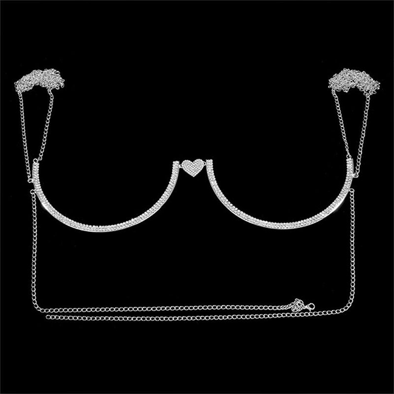 Stonefans ハートラインストーン胸ブラケットボディジ - Body Jewelry In Bulk のレビューと価格