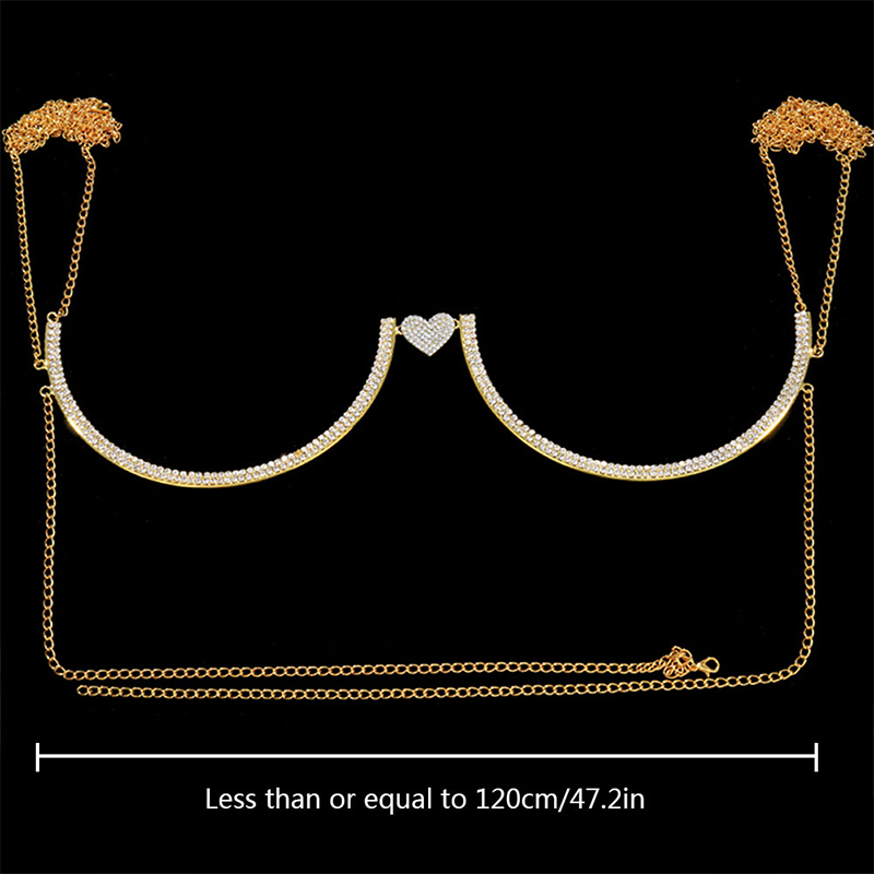 Stonefans ハートラインストーン胸ブラケットボディジ - Body Jewelry In Bulk のレビューと価格