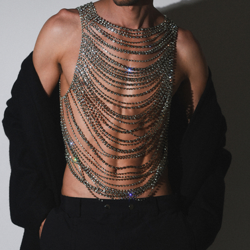 ファッション豪華なブリンブリン男性女性のボディチェーン下着ラ - Body Jewelry Men のレビューと価格