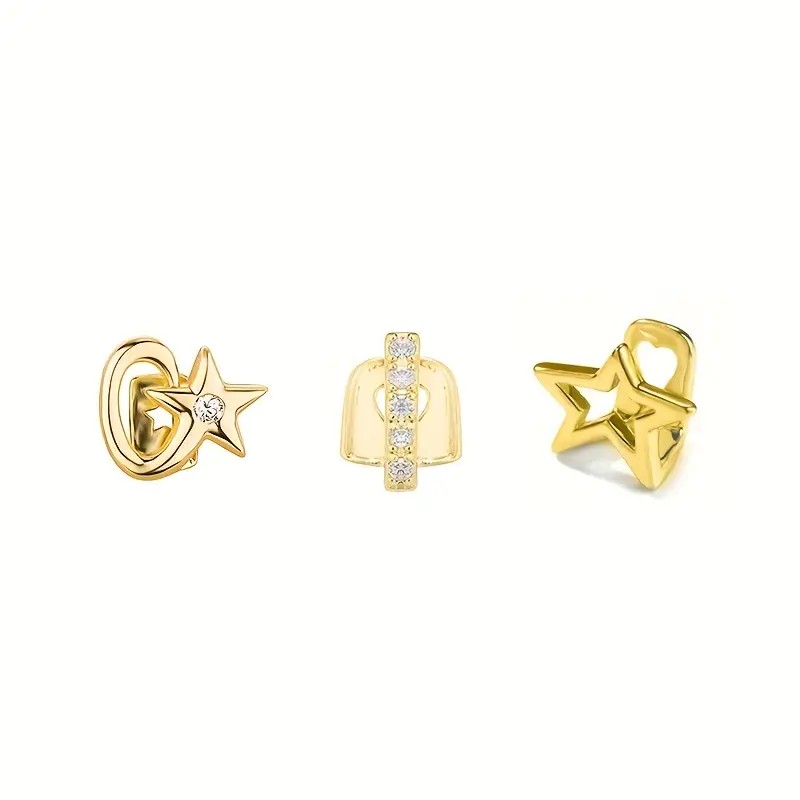 ヒップホップ風の、星とストライプ柄の装飾歯（3個入り）。男性 - Body Jewelry Men のレビューと価格